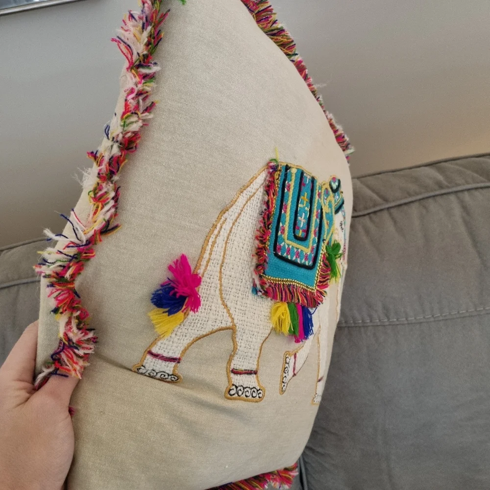 Boho Patchwork Elephant Cushion Pillow Decor Fabric Colours - Picture 5 of 6